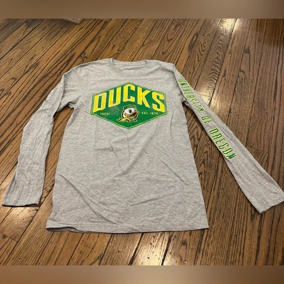 Vintage Gray University of Oregon Long Sleeve Shirt - Picture 1 of 7